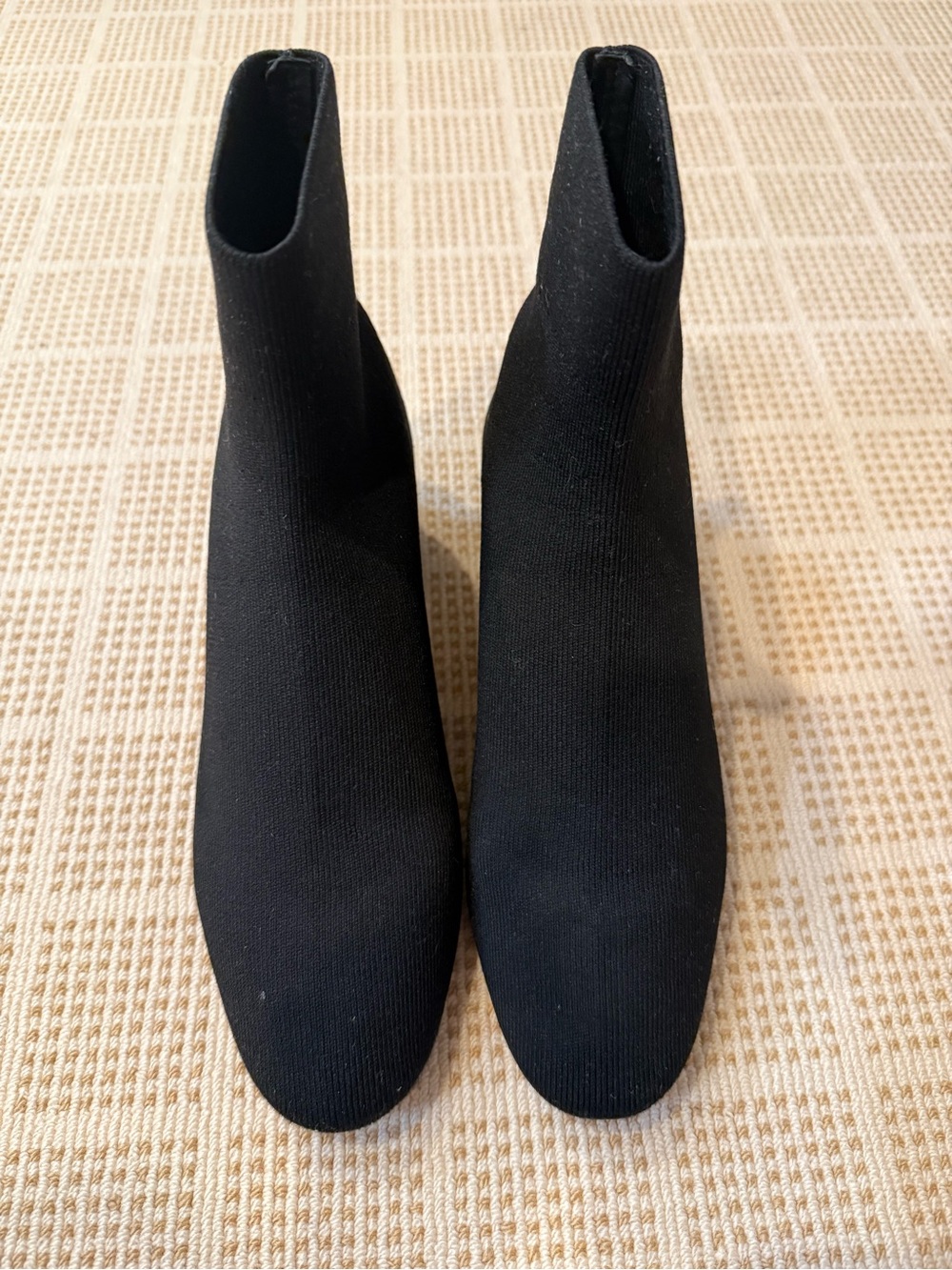 Loeffler Randall Black Stretch Knit Ankle Booties